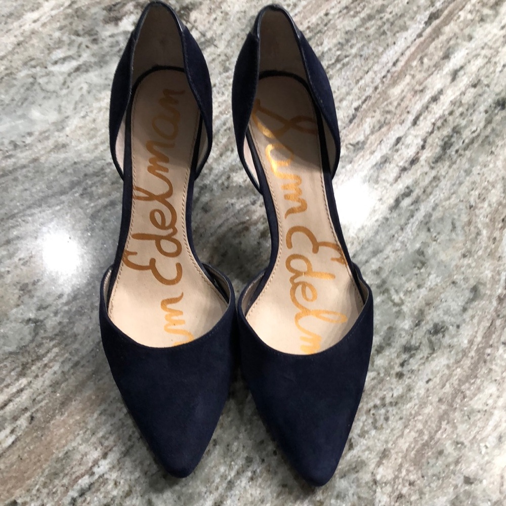 Sam Edelman D’orsay Blue Suede Heels